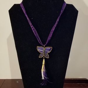 Banded Agate Butterfly Necklace